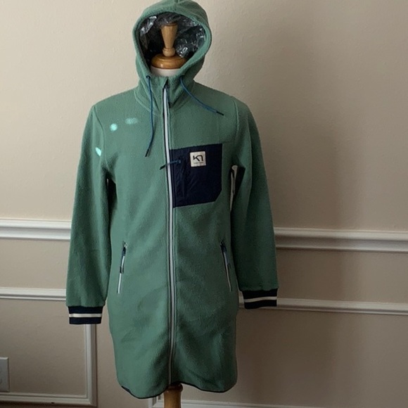 Kari Traa Jackets & Blazers - Kari Traa ROTHE LONG HOODIE Fleece Full Zip Jacket- Envy (Green/Navy)…